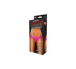  Hustler Clitoral Stimulating Thong Hot Pink With White Beads (silver Undertone) M/l  